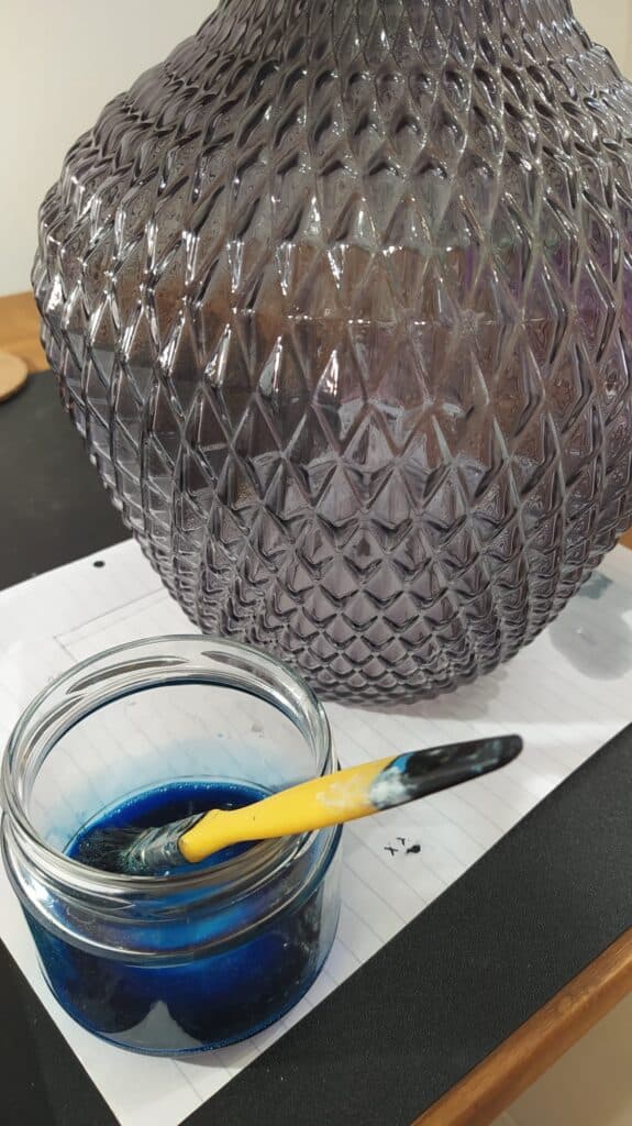 DIY pendant light, painting vitrali glass