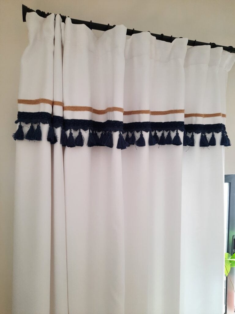 DIY curtain with tassels