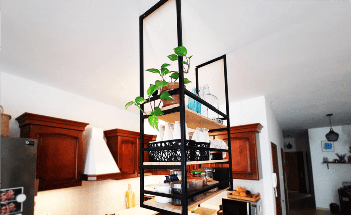 DIY ceiling shelves